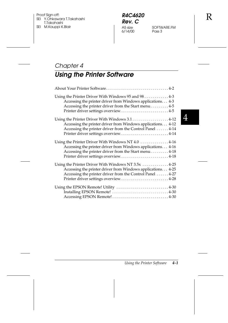 Using the printer software, Chapter 4 | Epson 24-Pin User Manual | Page 95 / 249