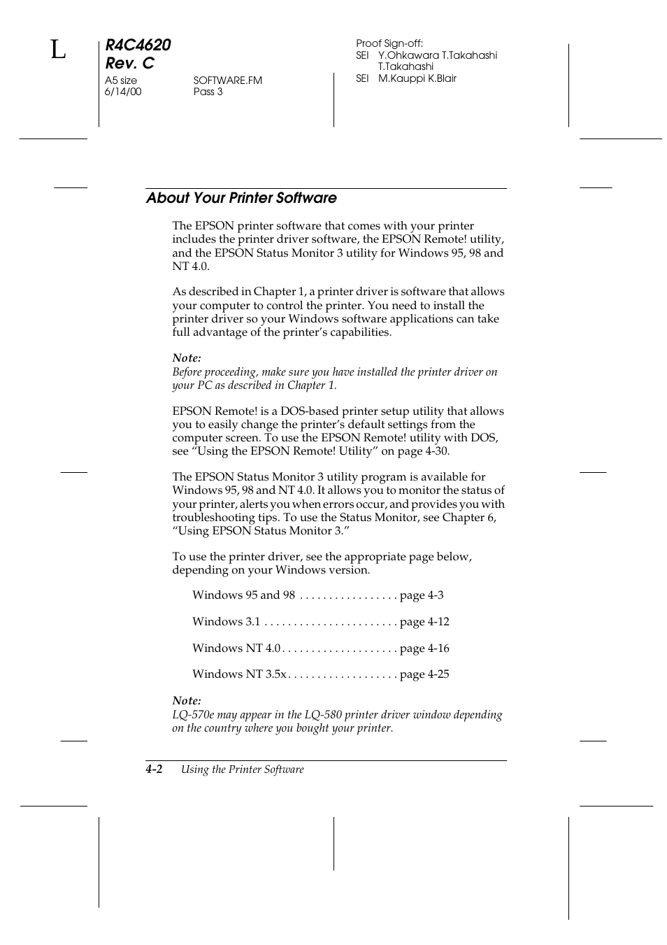 About your printer software, About your printer software -2 | Epson 24-Pin User Manual | Page 96 / 249