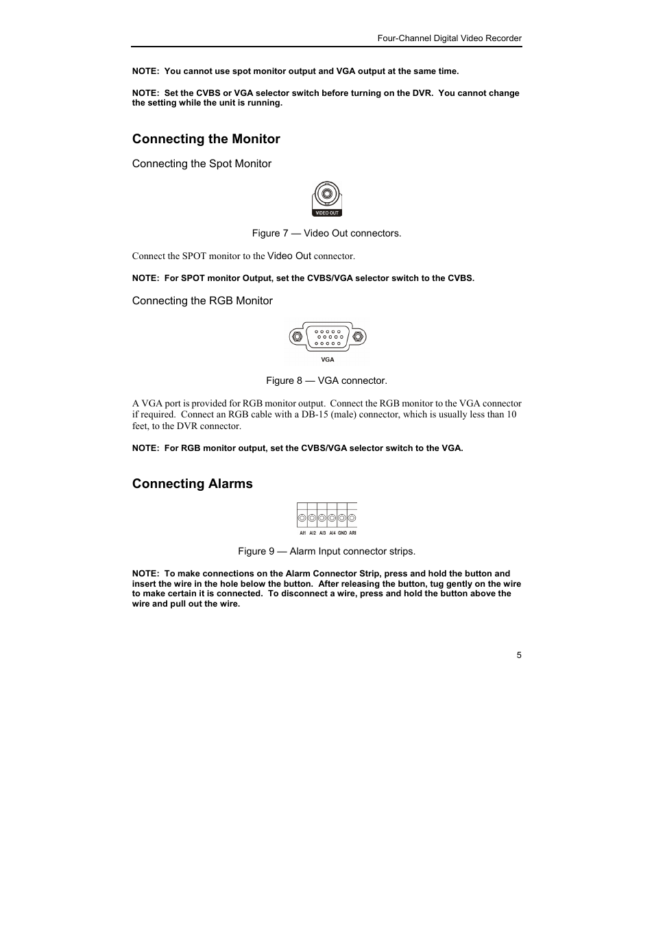 Connecting the monitor, Connecting alarms | Epson DX-TL4E User Manual | Page 17 / 57