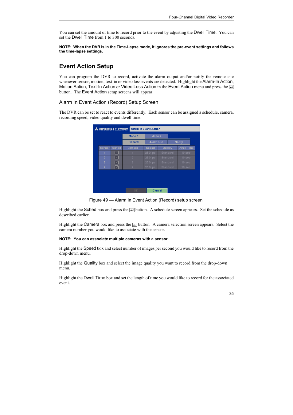 Event action setup | Epson DX-TL4E User Manual | Page 47 / 57