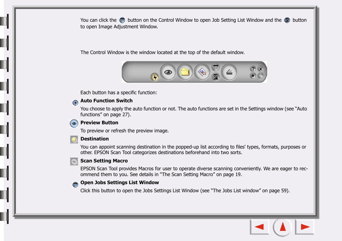 The control window | Epson 660 User Manual | Page 17 / 92