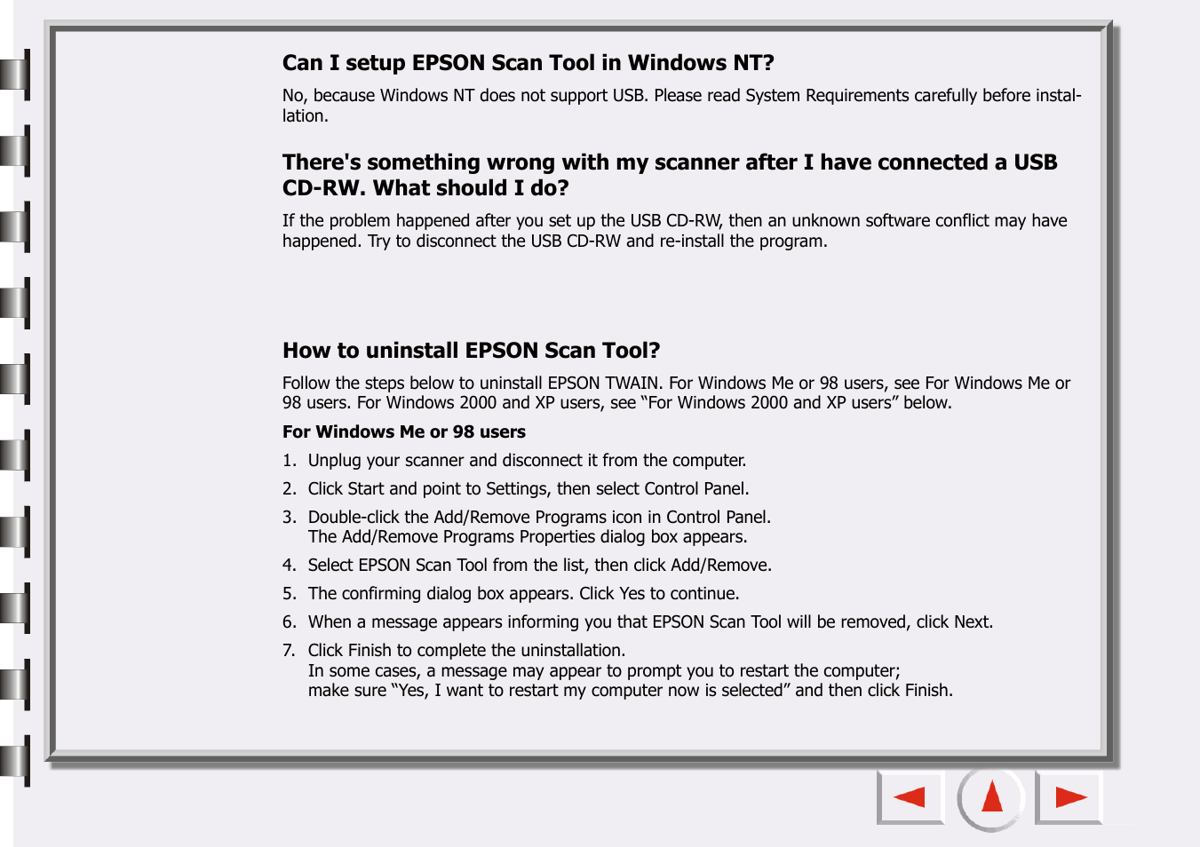 Uninstallation problems | Epson 660 User Manual | Page 67 / 92
