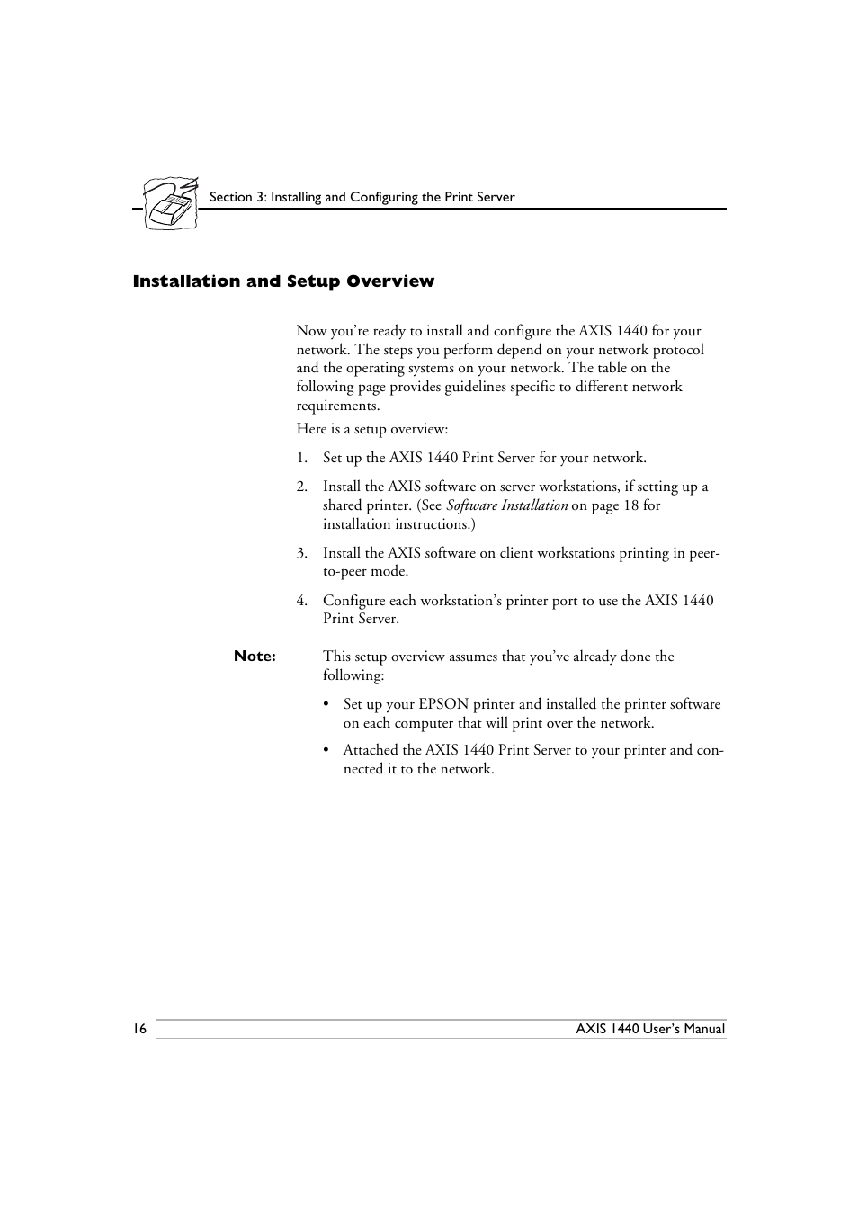 Installation and setup overview | Epson 1440 User Manual | Page 26 / 100