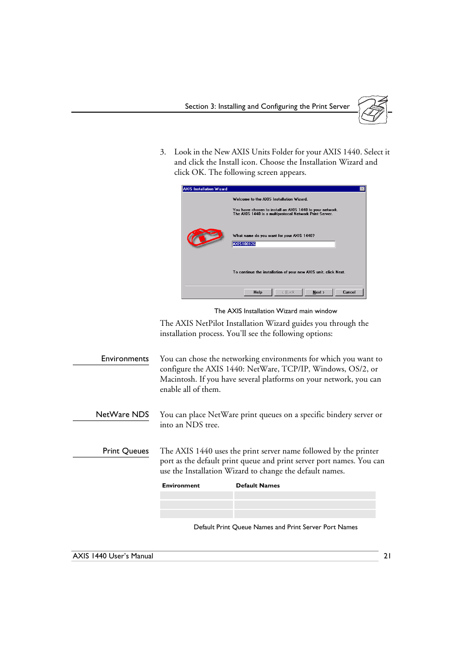 Environments, Netware nds, Print queues | Epson 1440 User Manual | Page 31 / 100