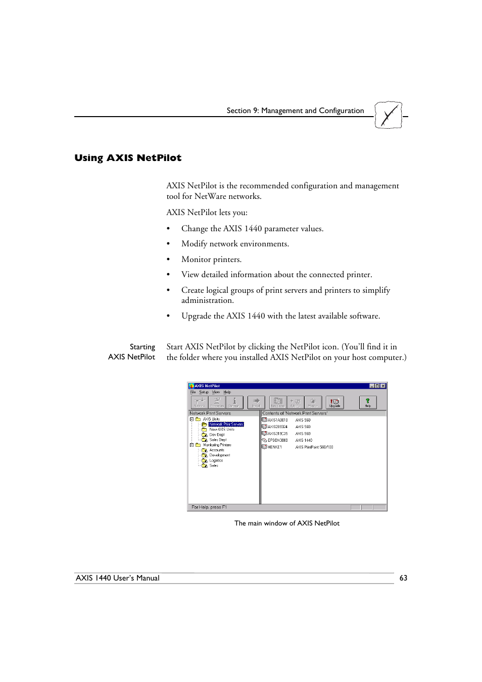 Using axis netpilot | Epson 1440 User Manual | Page 73 / 100