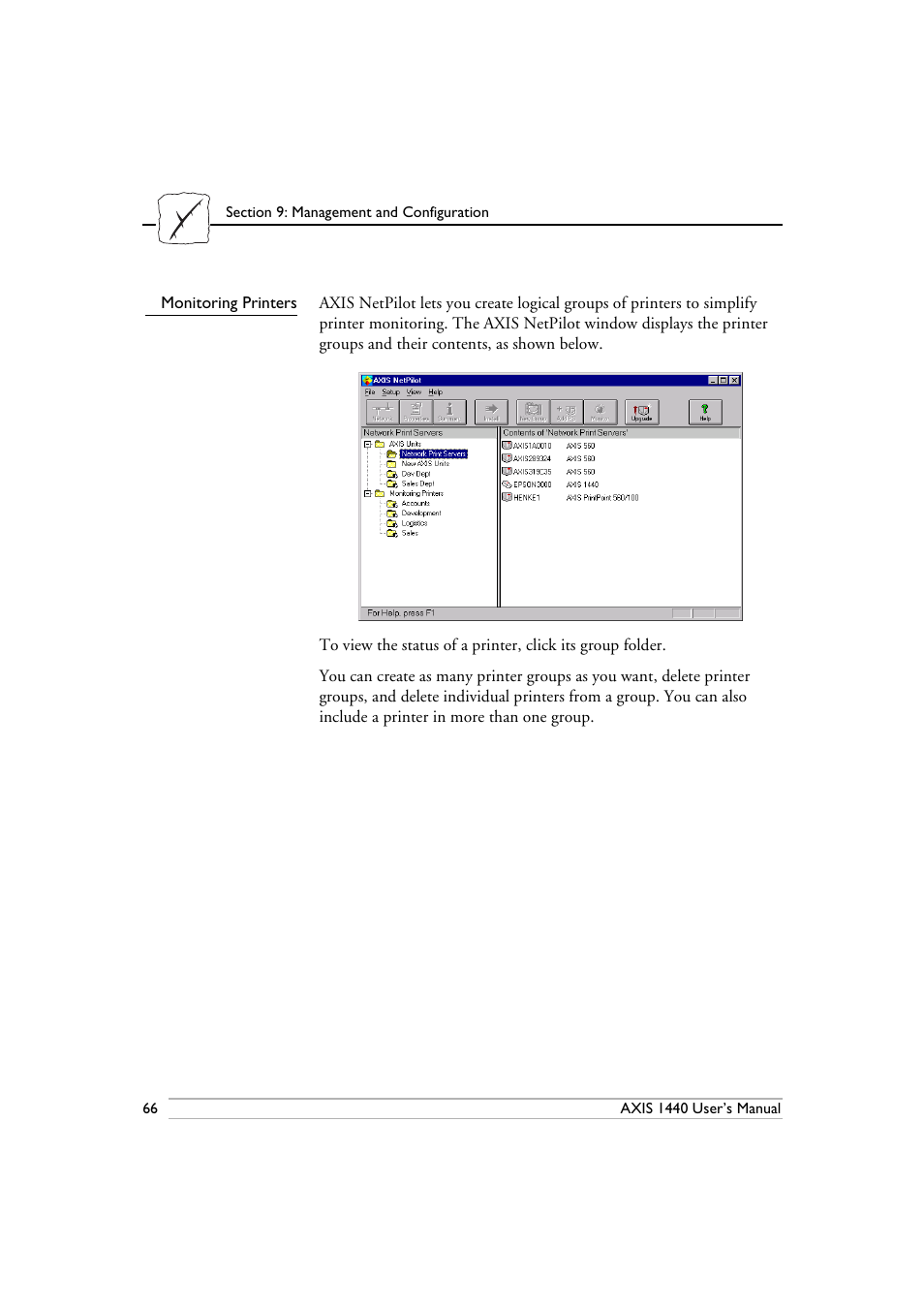 Monitoring printers | Epson 1440 User Manual | Page 76 / 100