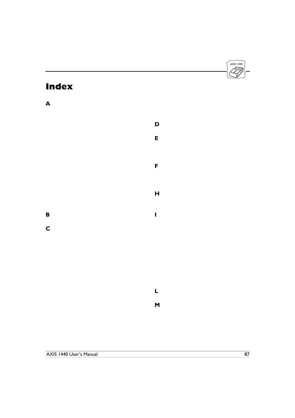 Index | Epson 1440 User Manual | Page 97 / 100