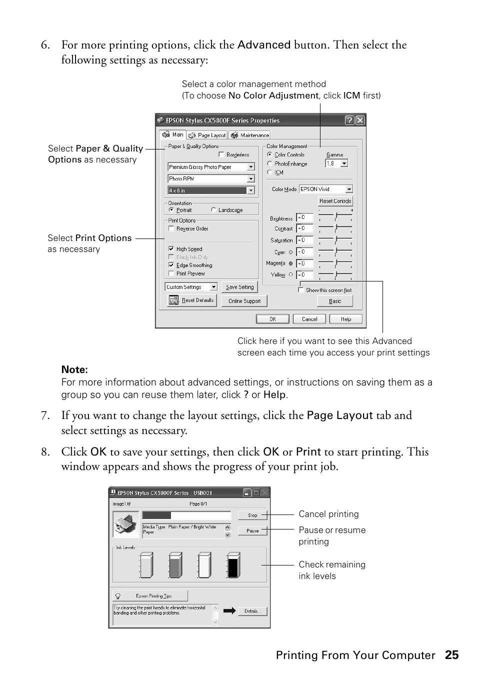 Epson Stylus CX5800F User Manual | Page 25 / 72