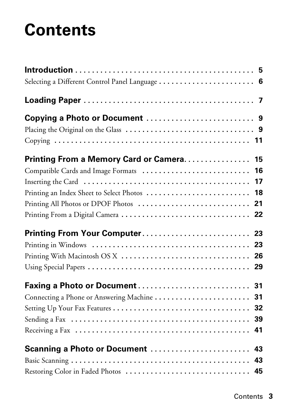 Epson Stylus CX5800F User Manual | Page 3 / 72