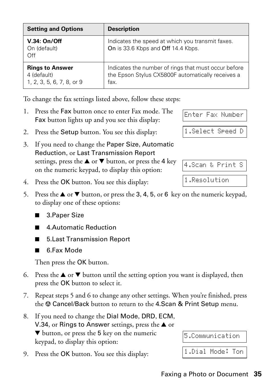 Epson Stylus CX5800F User Manual | Page 35 / 72