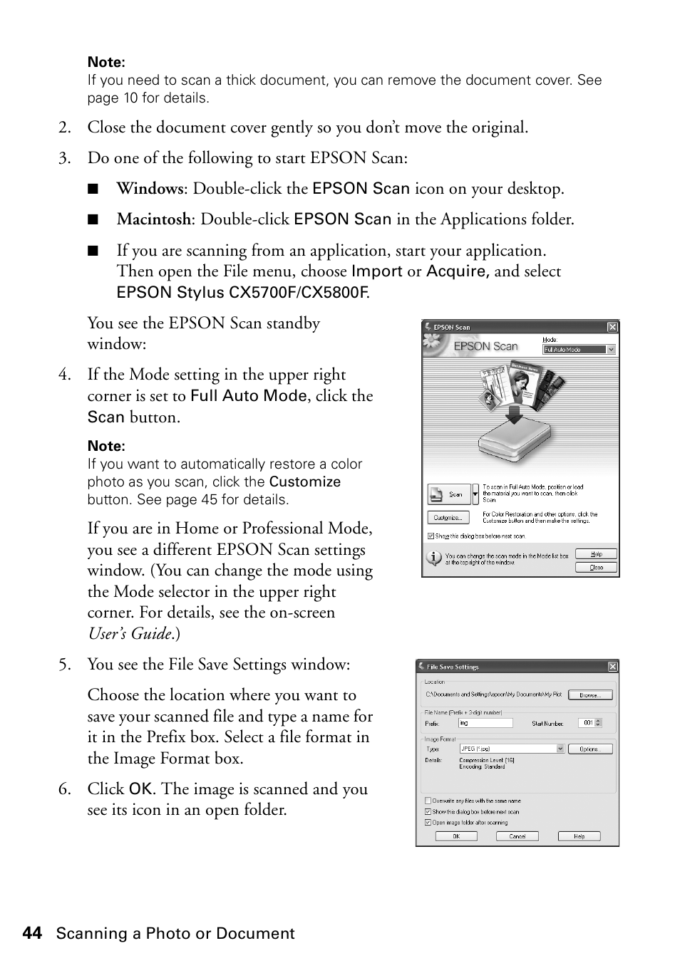 Epson Stylus CX5800F User Manual | Page 44 / 72