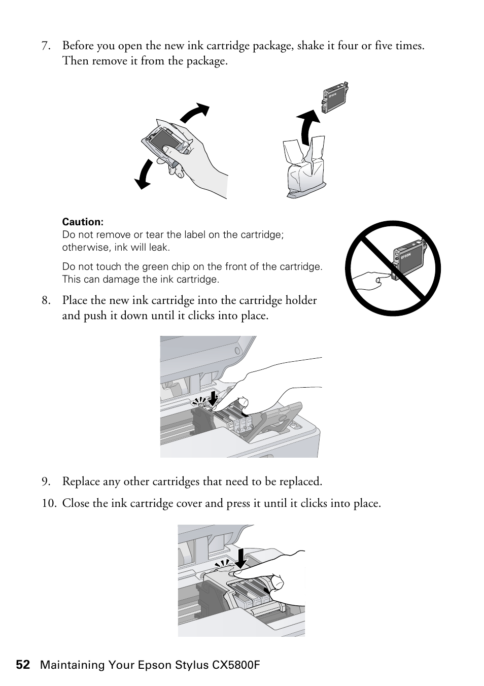 Epson Stylus CX5800F User Manual | Page 52 / 72