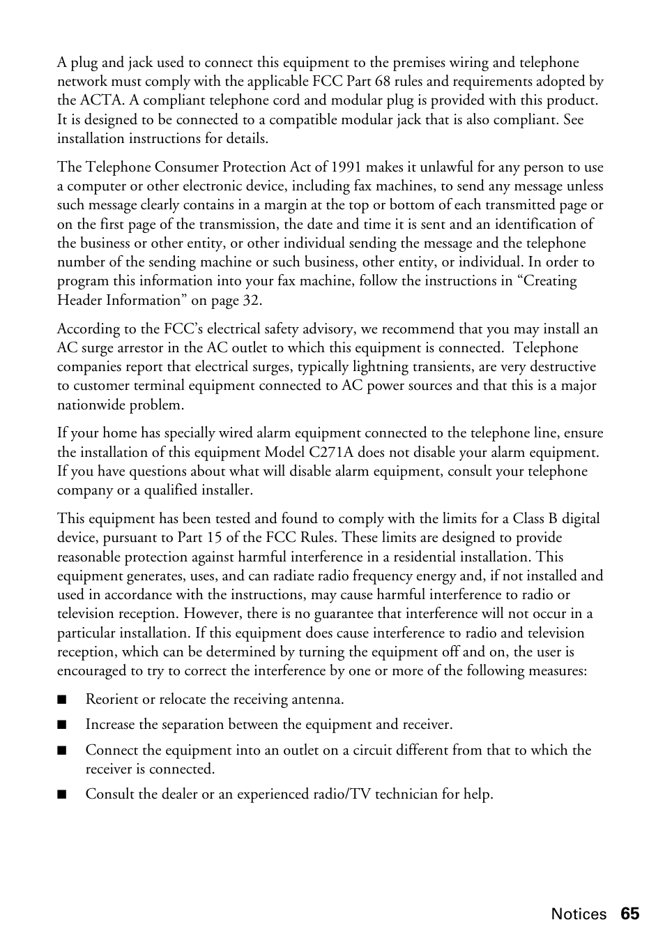 Epson Stylus CX5800F User Manual | Page 65 / 72