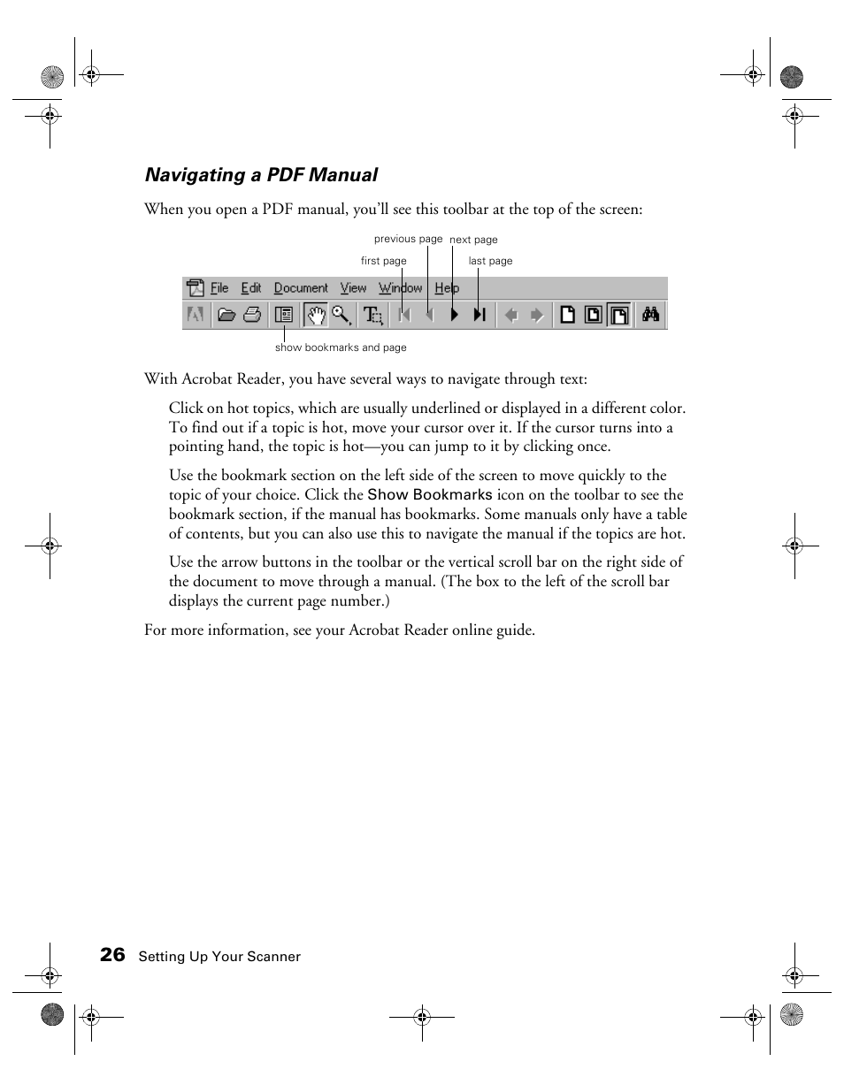 Navigating a pdf manual | Epson color Perfection 640U User Manual | Page 31 / 71