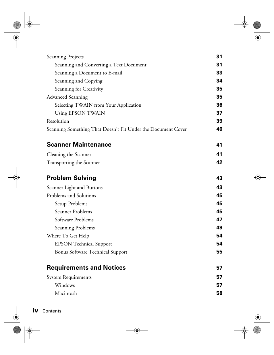 Epson color Perfection 640U User Manual | Page 4 / 71