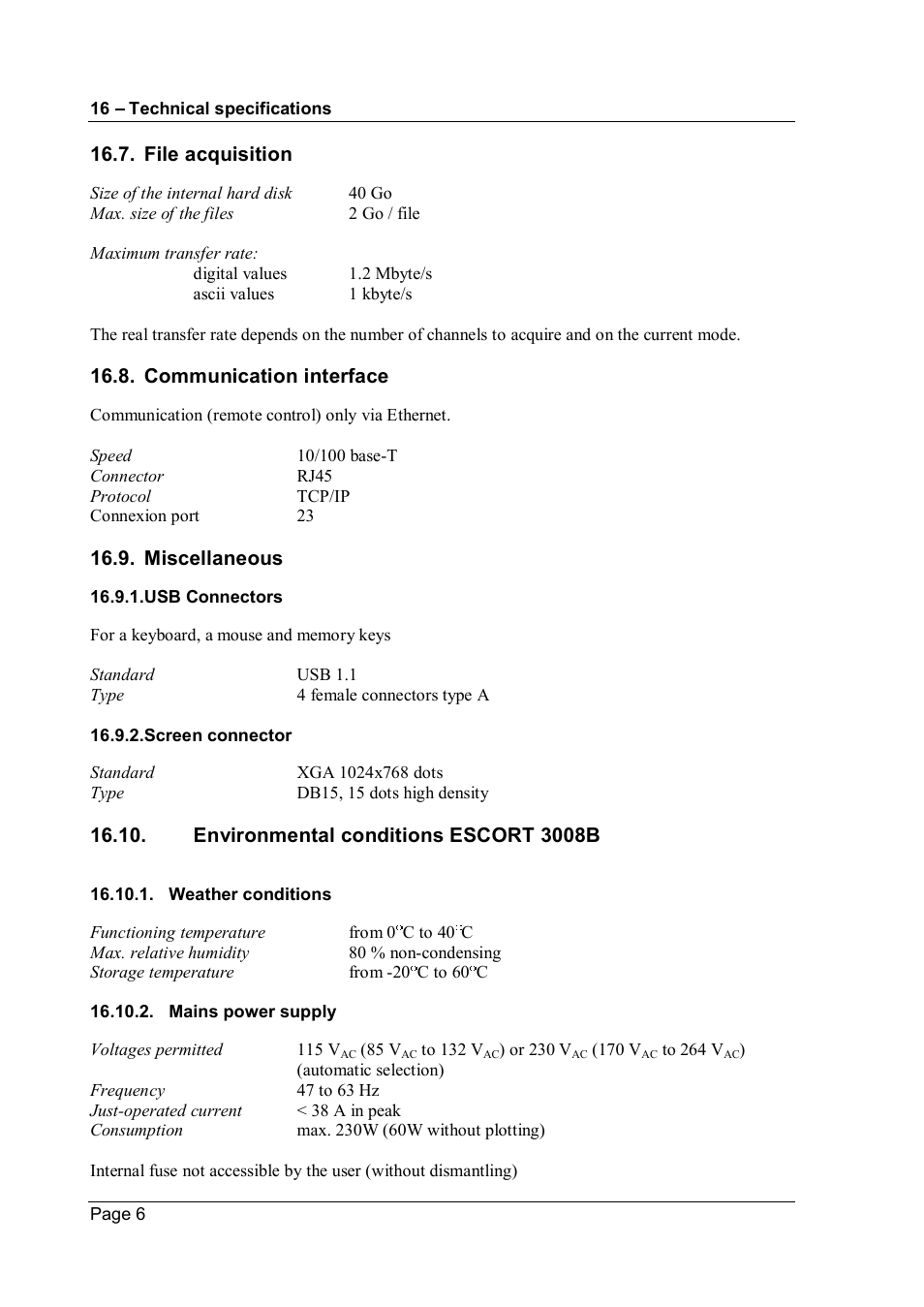 Escort 3016B User Manual | Page 125 / 137
