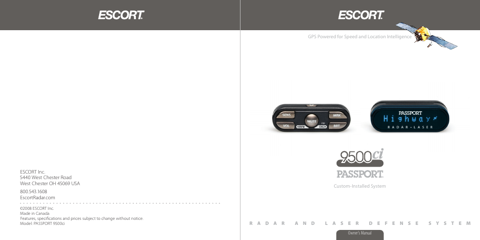 Escort 9500CI User Manual | 18 pages