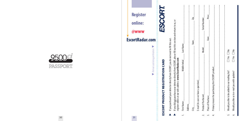 Escort 9500CI User Manual | Page 17 / 18