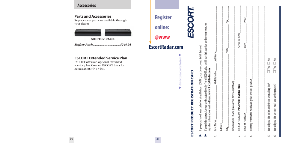 Accessories | Escort PASSPORT 8500CI User Manual | Page 17 / 18