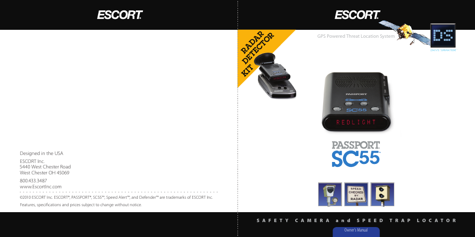 Escort S A F E T Y C A M E R A A N D S P E E D T R A P L O C A T O R SC55 User Manual | 16 pages
