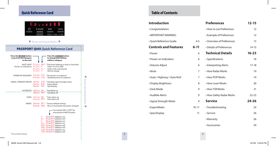 Escort QI45 29256 User Manual | Page 3 / 16