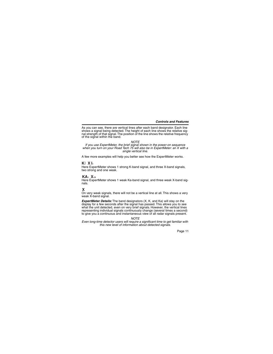 Escort 75 Detector User Manual | Page 11 / 34