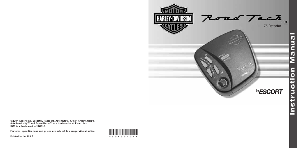 Instruction manual | Escort 75 Detector User Manual | Page 34 / 34