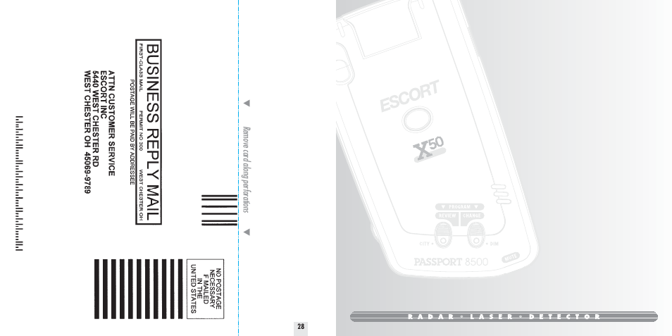 Escort 8500 X50 User Manual | Page 16 / 16
