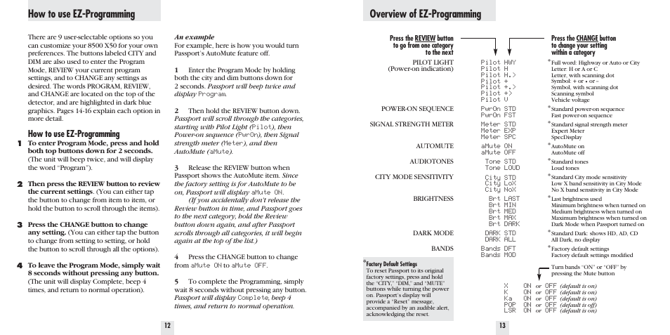 How to use ez-programming | Escort 8500 X50 User Manual | Page 8 / 16