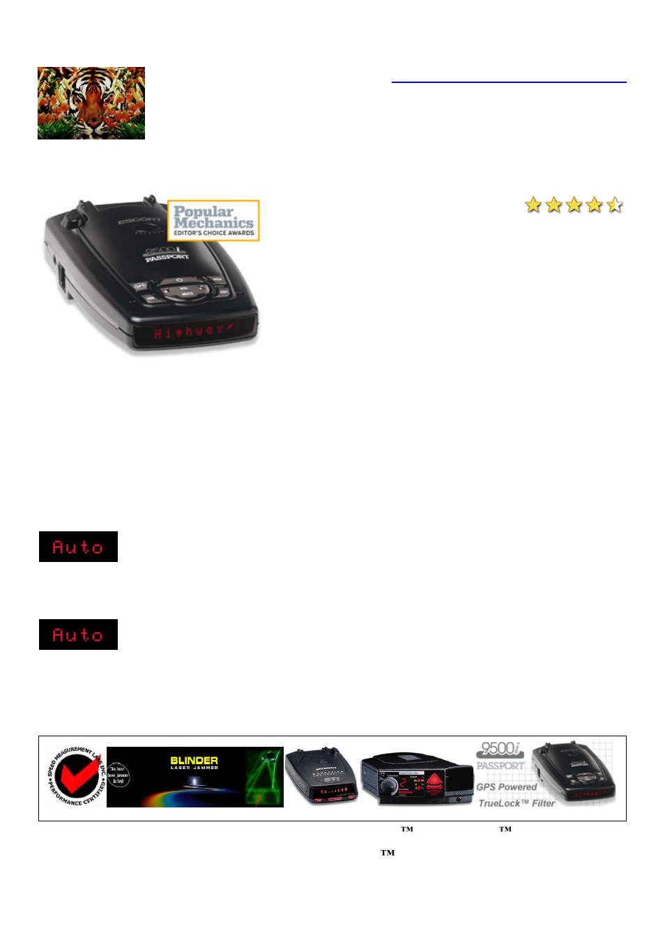 Escort Passport 9500i User Manual | 6 pages