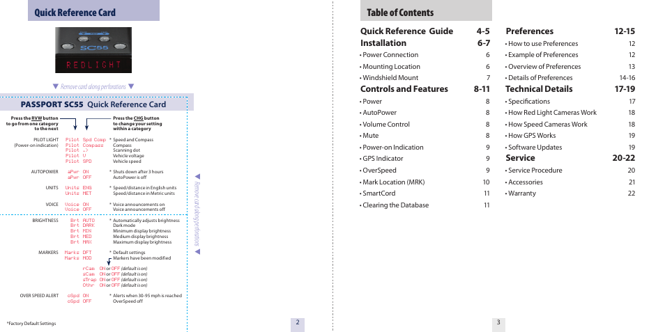 Escort PASSPORT SC55 User Manual | Page 3 / 14