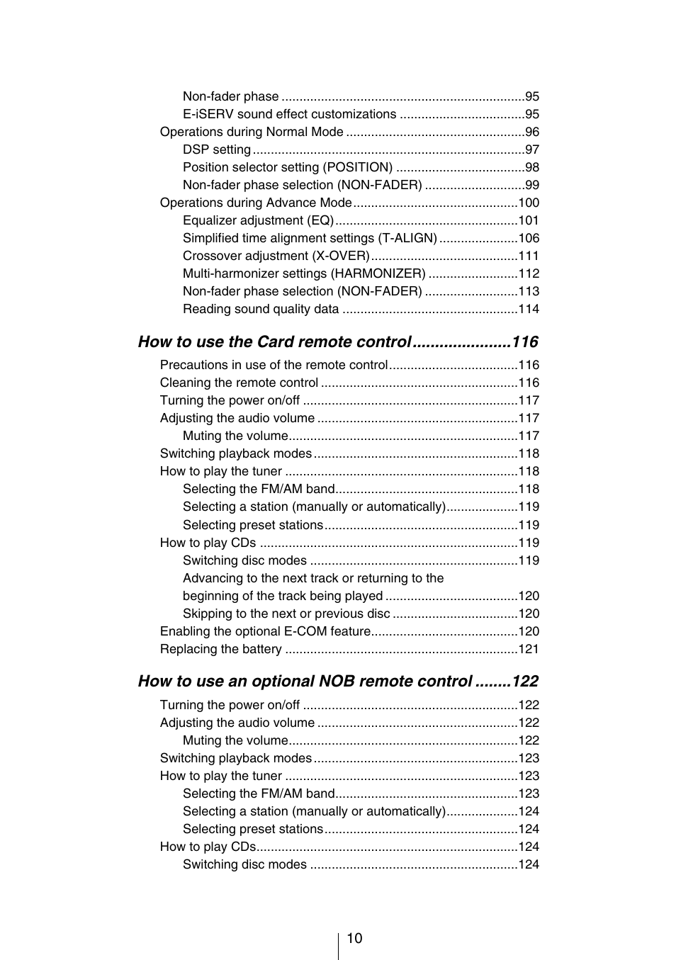 How to use the card remote control, How to use an optional nob remote control | Eclipse - Fujitsu Ten CD5444 User Manual | Page 10 / 152