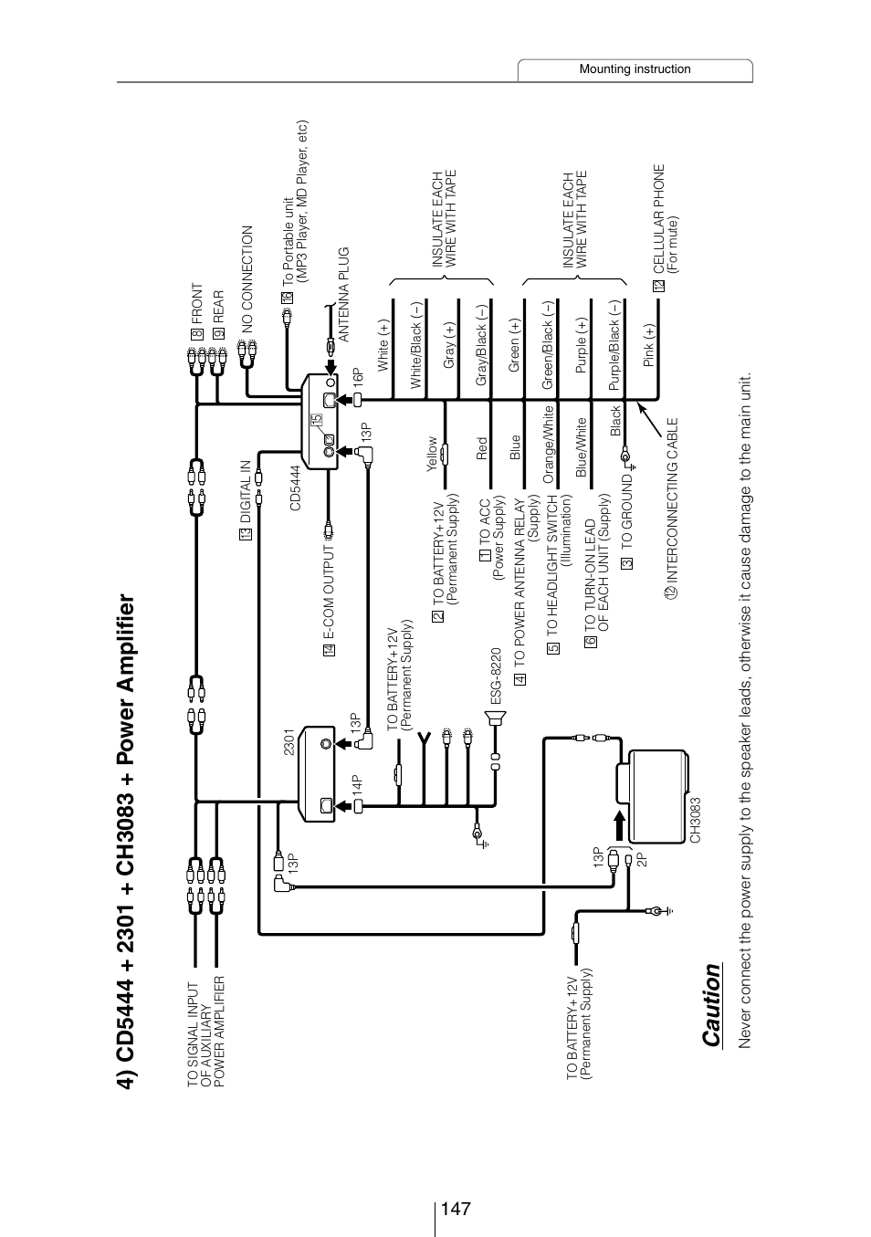 Caution | Eclipse - Fujitsu Ten CD5444 User Manual | Page 147 / 152