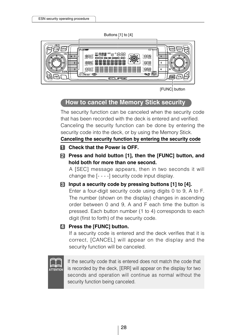 Eclipse - Fujitsu Ten CD5444 User Manual | Page 28 / 152