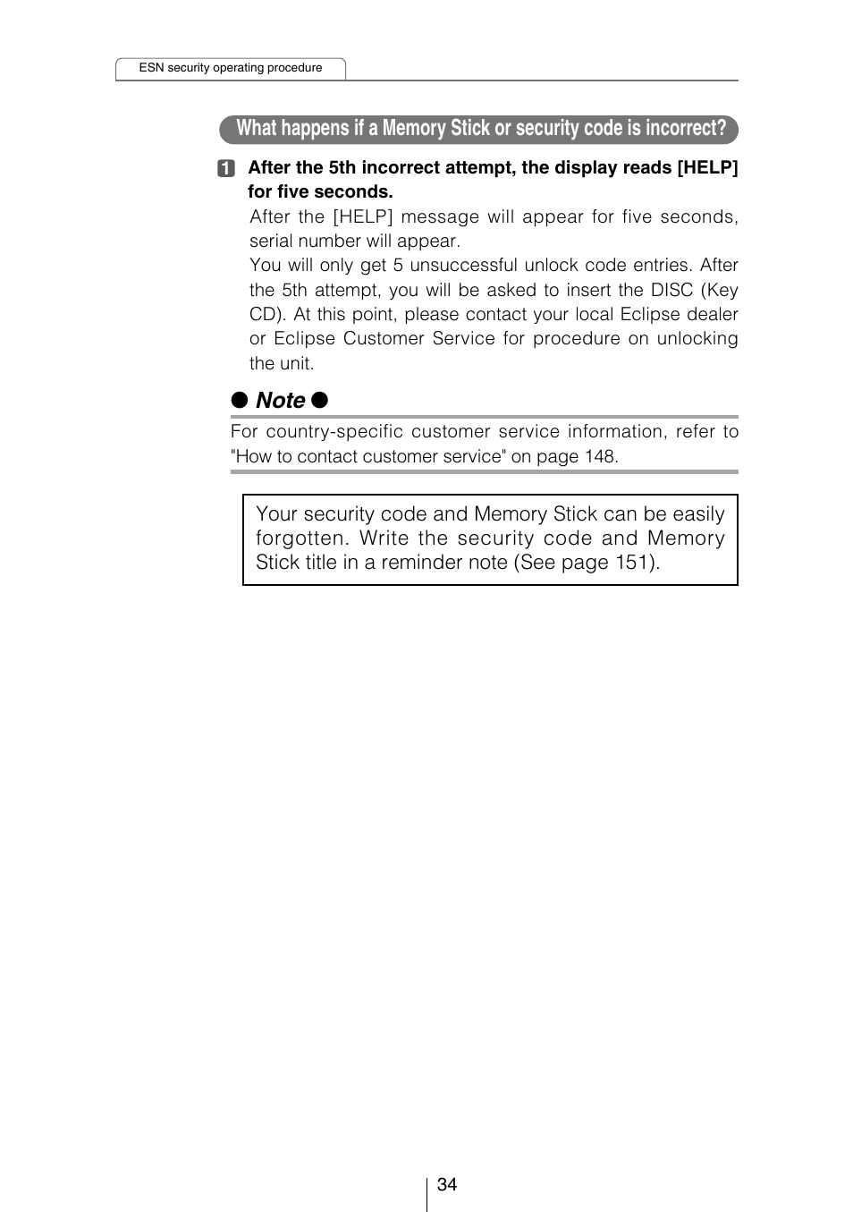 Eclipse - Fujitsu Ten CD5444 User Manual | Page 34 / 152