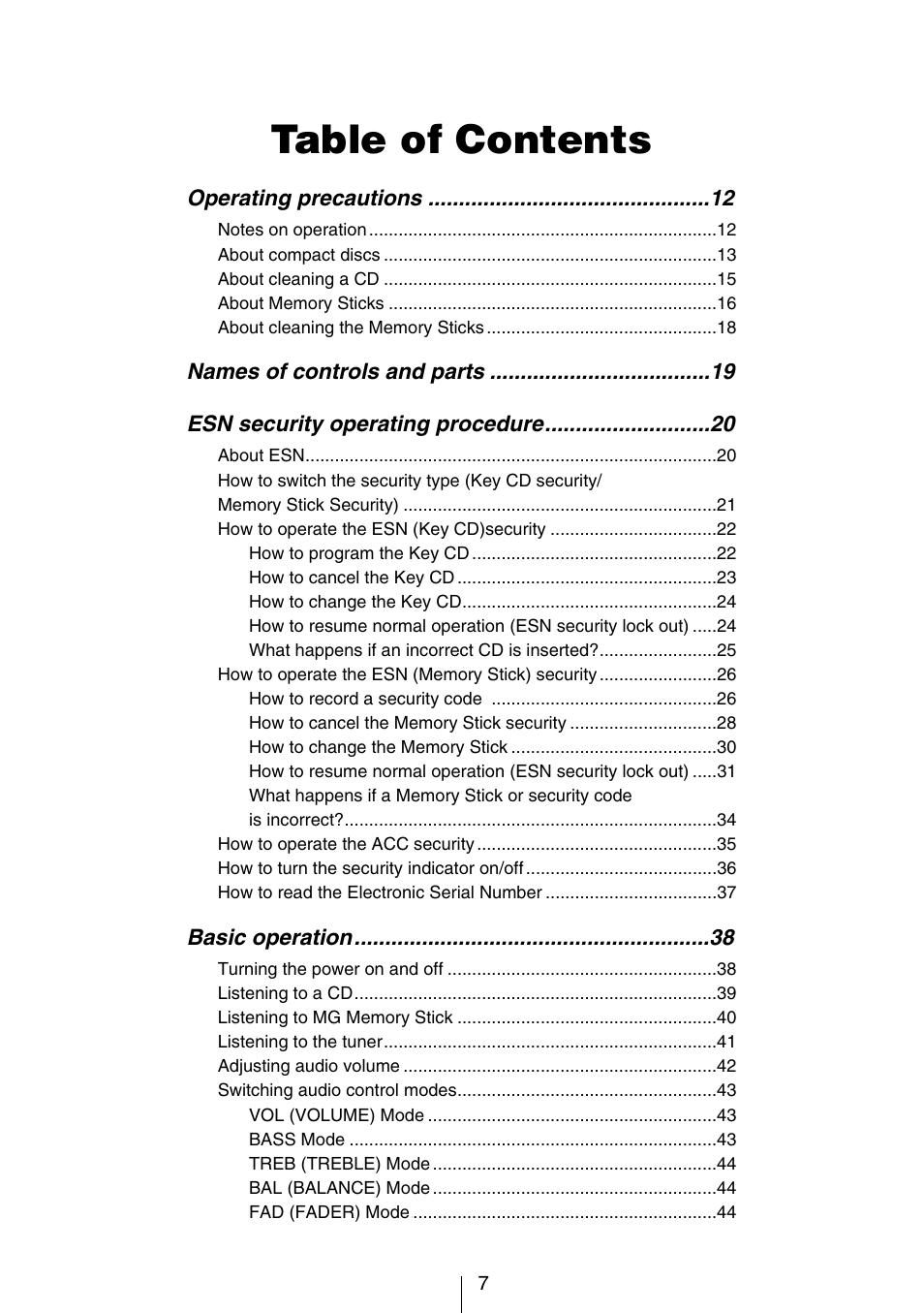 Eclipse - Fujitsu Ten CD5444 User Manual | Page 7 / 152