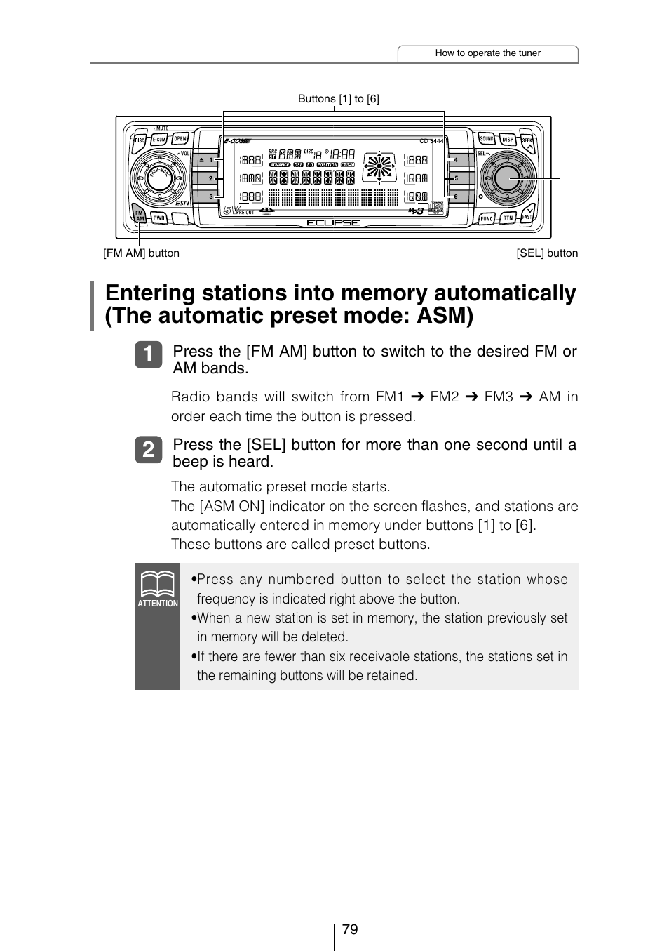 Eclipse - Fujitsu Ten CD5444 User Manual | Page 79 / 152