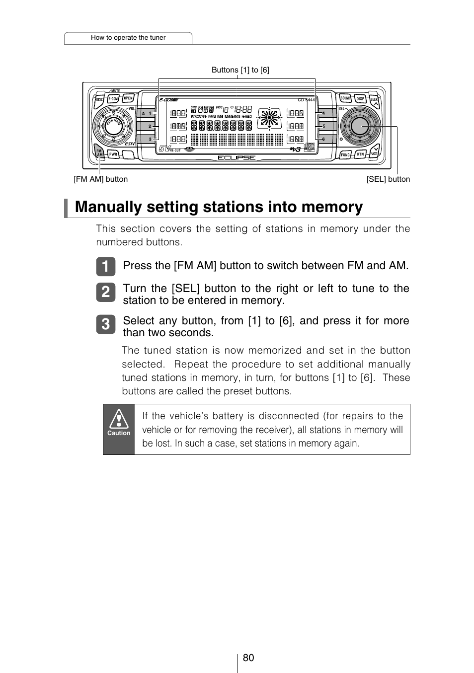 Eclipse - Fujitsu Ten CD5444 User Manual | Page 80 / 152