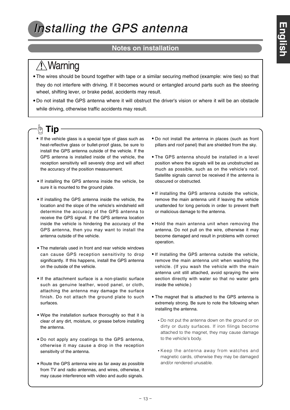 Installing the gps antenna | Eclipse - Fujitsu Ten AVN 6600 User Manual | Page 13 / 16