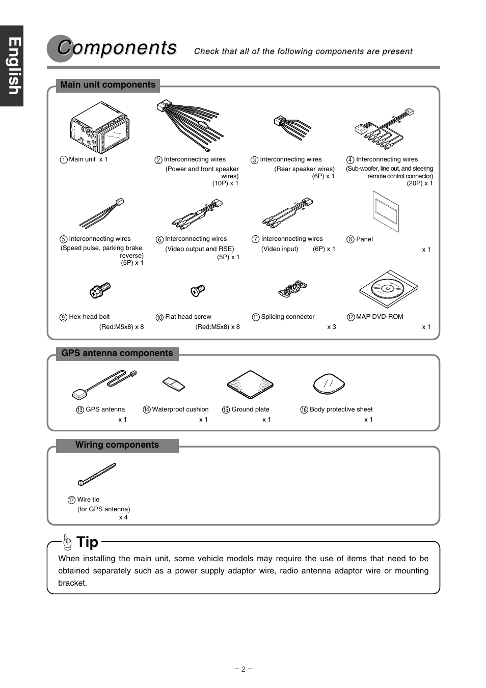 Components | Eclipse - Fujitsu Ten AVN 6600 User Manual | Page 2 / 16