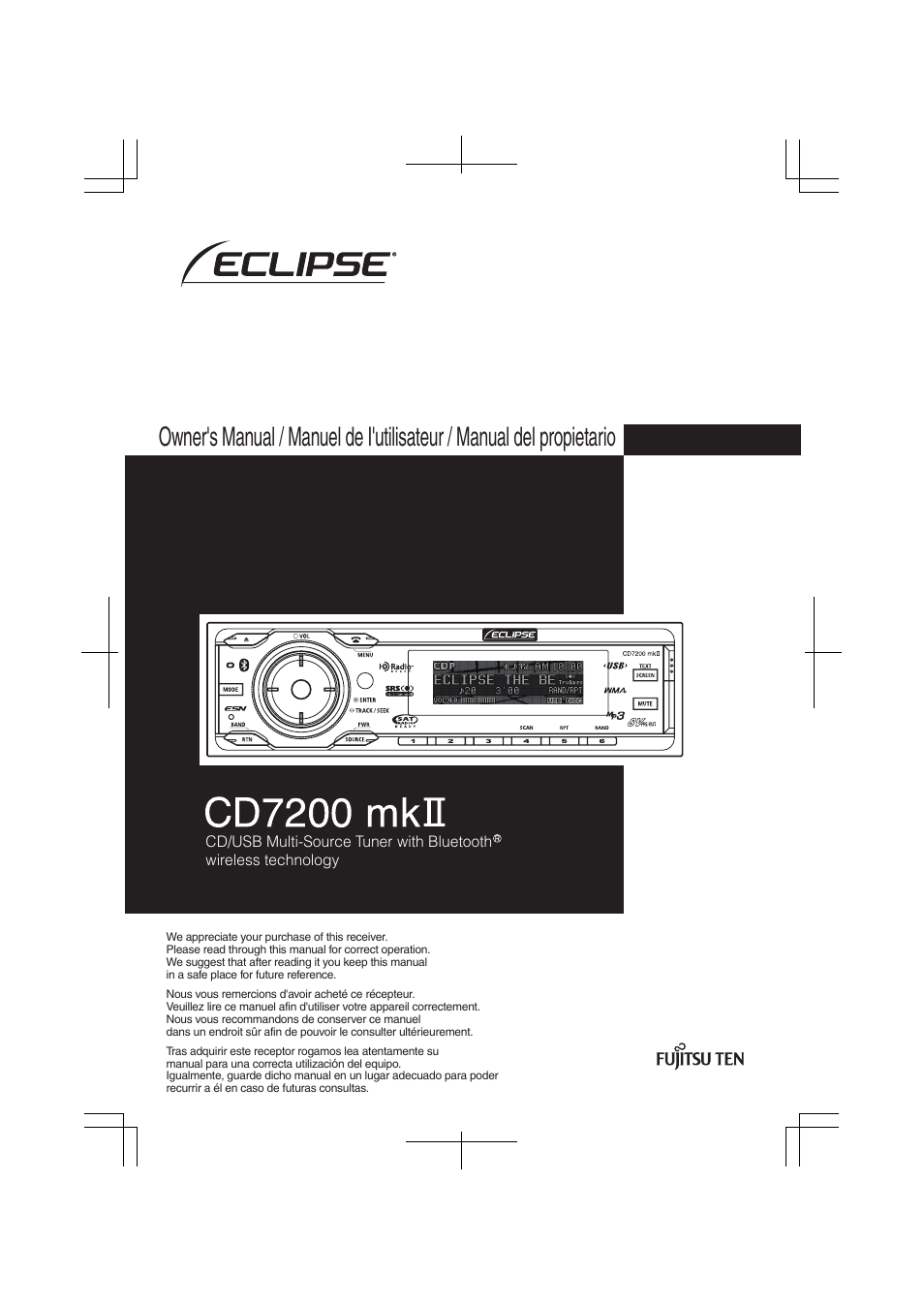 Eclipse - Fujitsu Ten CD7200 MKII User Manual | 119 pages