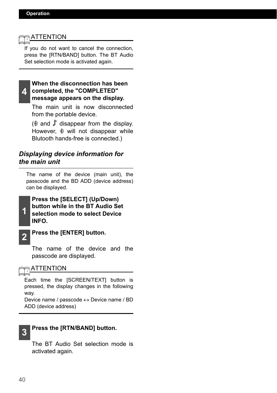 Displaying device information for the main unit | Eclipse - Fujitsu Ten CD7200 MKII User Manual | Page 40 / 119