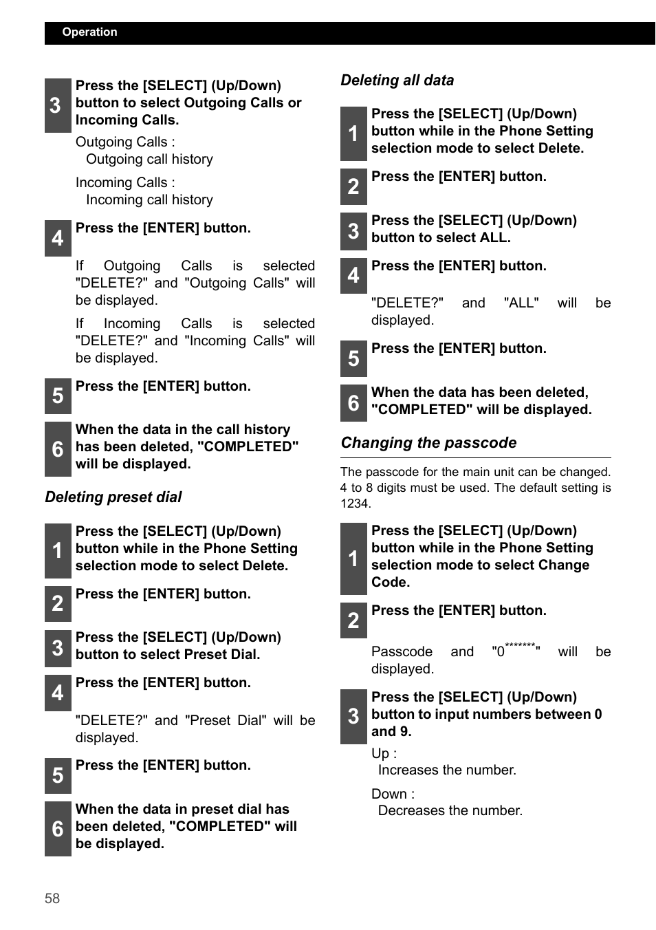 Changing the passcode | Eclipse - Fujitsu Ten CD7200 MKII User Manual | Page 58 / 119