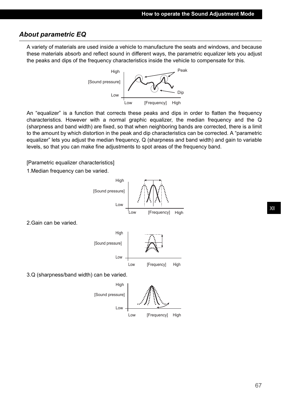 About parametric eq | Eclipse - Fujitsu Ten CD7200 MKII User Manual | Page 67 / 119