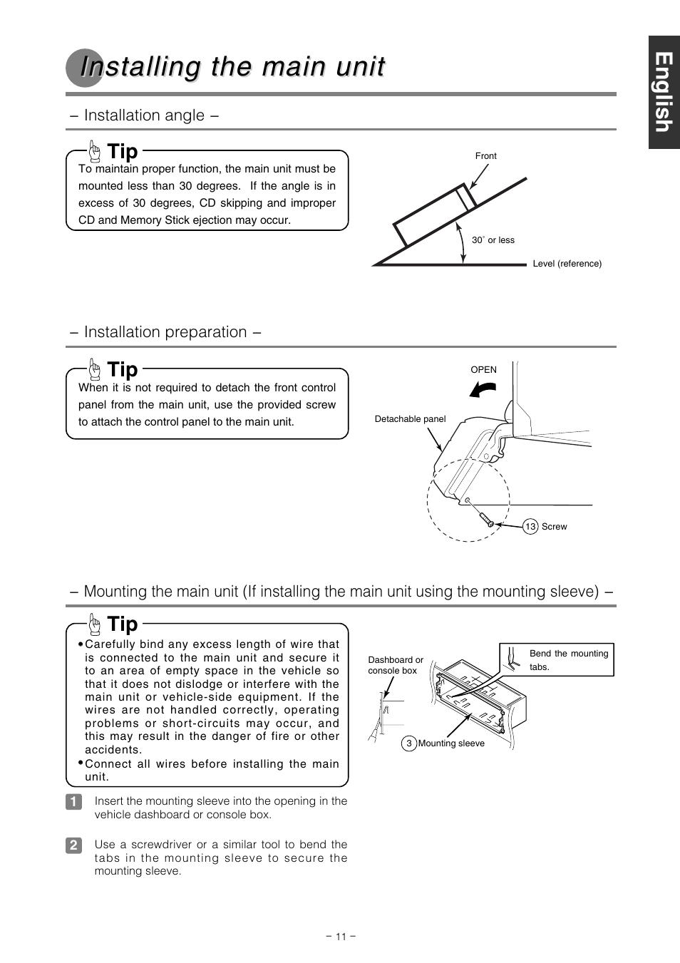 Installing the main unit | Eclipse - Fujitsu Ten CD5100 User Manual | Page 11 / 44