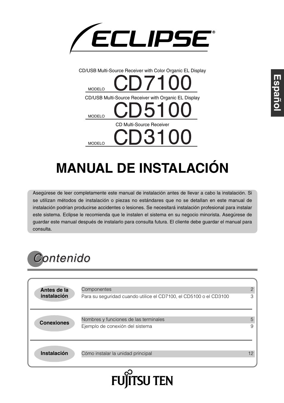 Eclipse - Fujitsu Ten CD5100 User Manual | Page 15 / 44