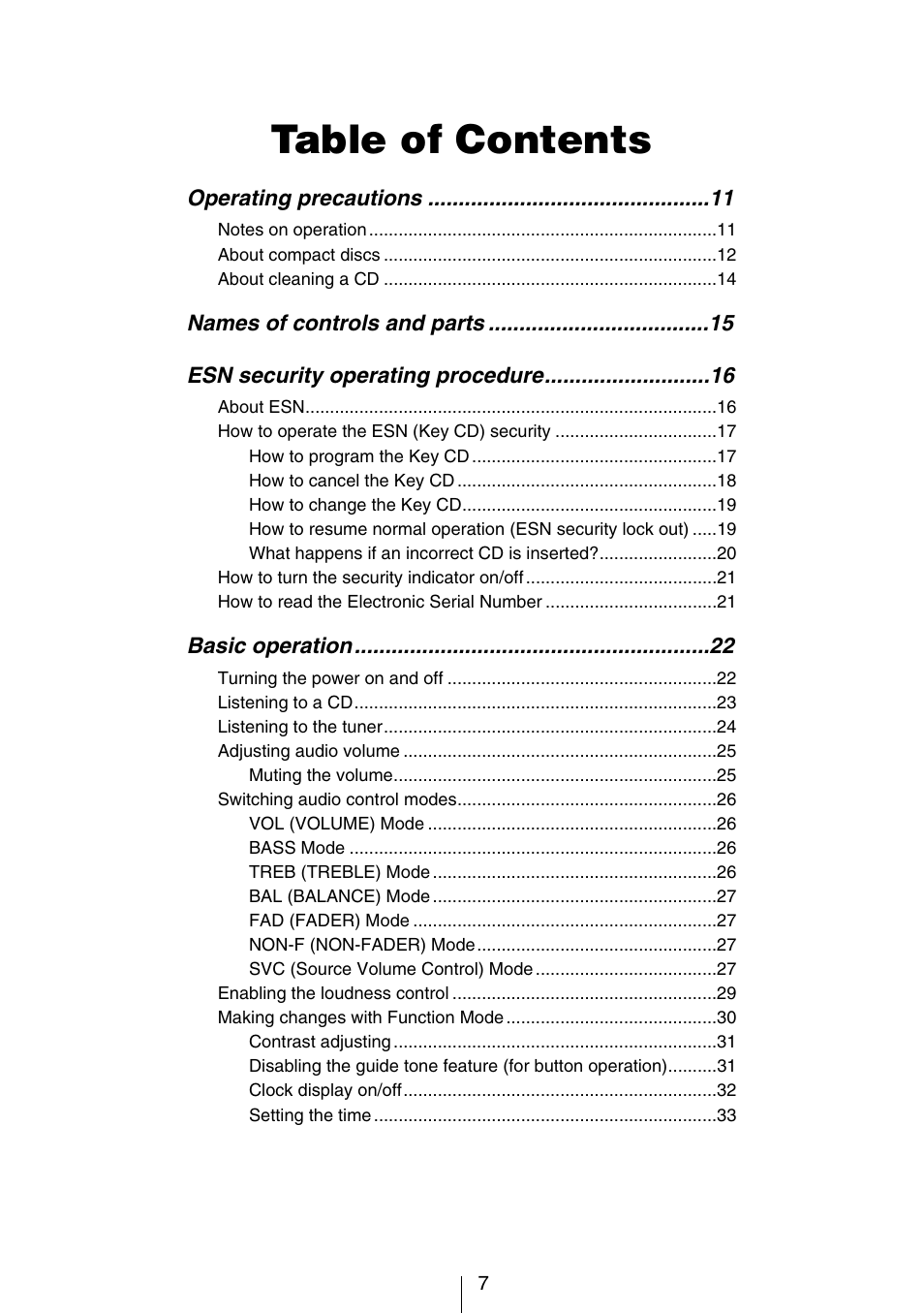 Eclipse - Fujitsu Ten CD3434 User Manual | Page 7 / 92