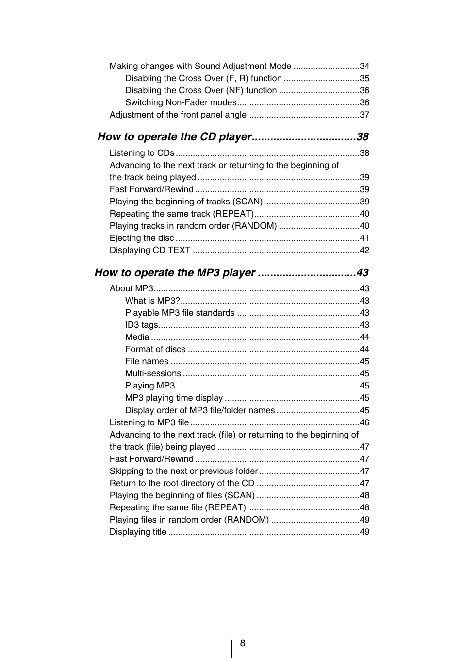 Eclipse - Fujitsu Ten CD3434 User Manual | Page 8 / 92