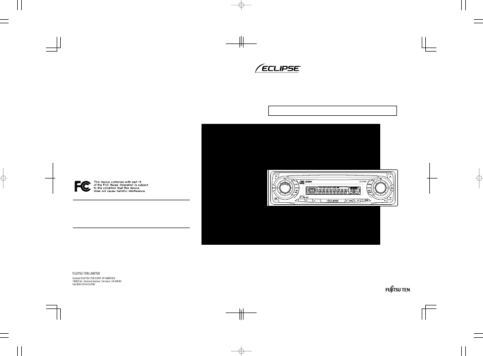 Eclipse - Fujitsu Ten CD5405 User Manual | 67 pages