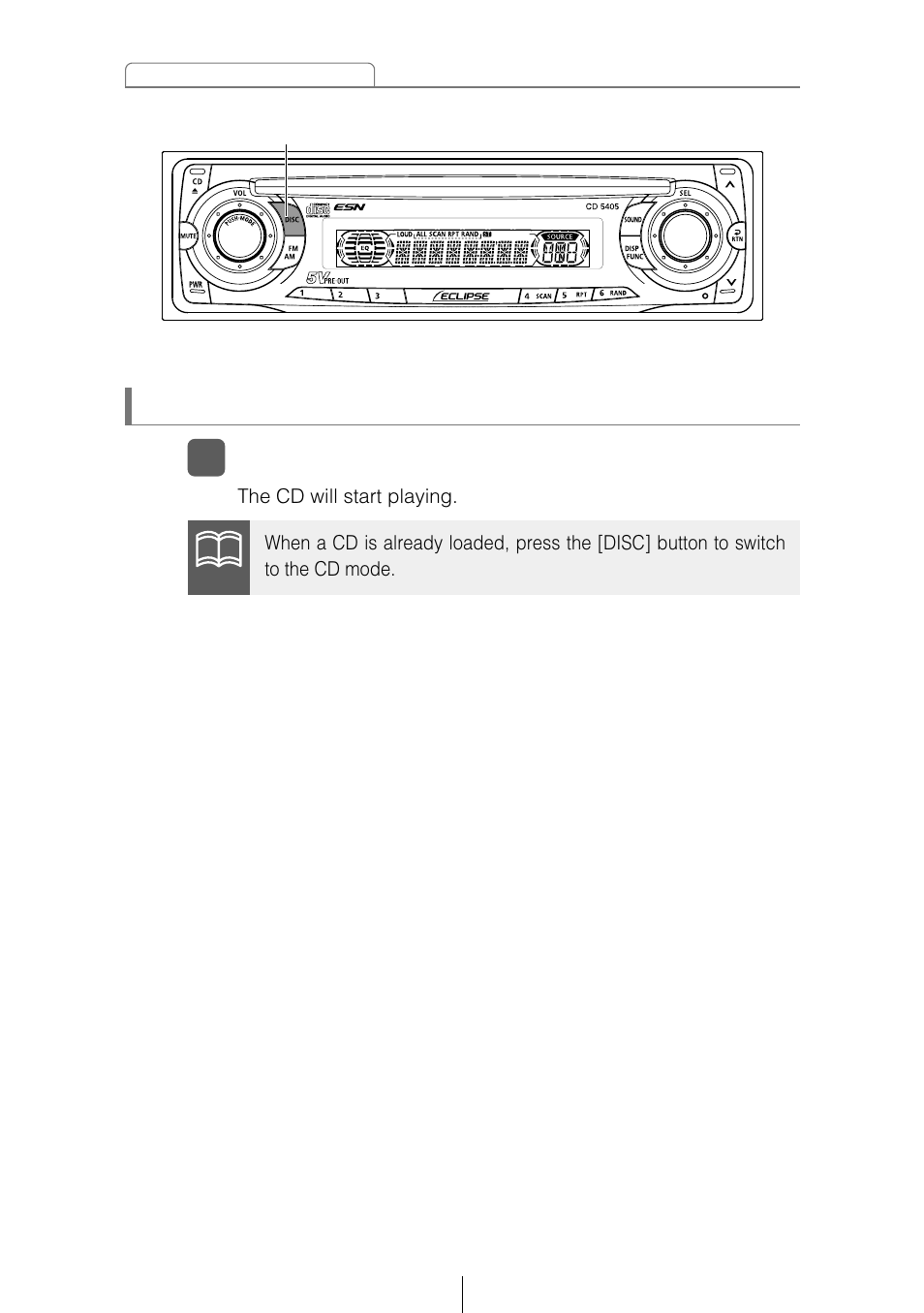 Listening to a cd | Eclipse - Fujitsu Ten CD5405 User Manual | Page 22 / 67